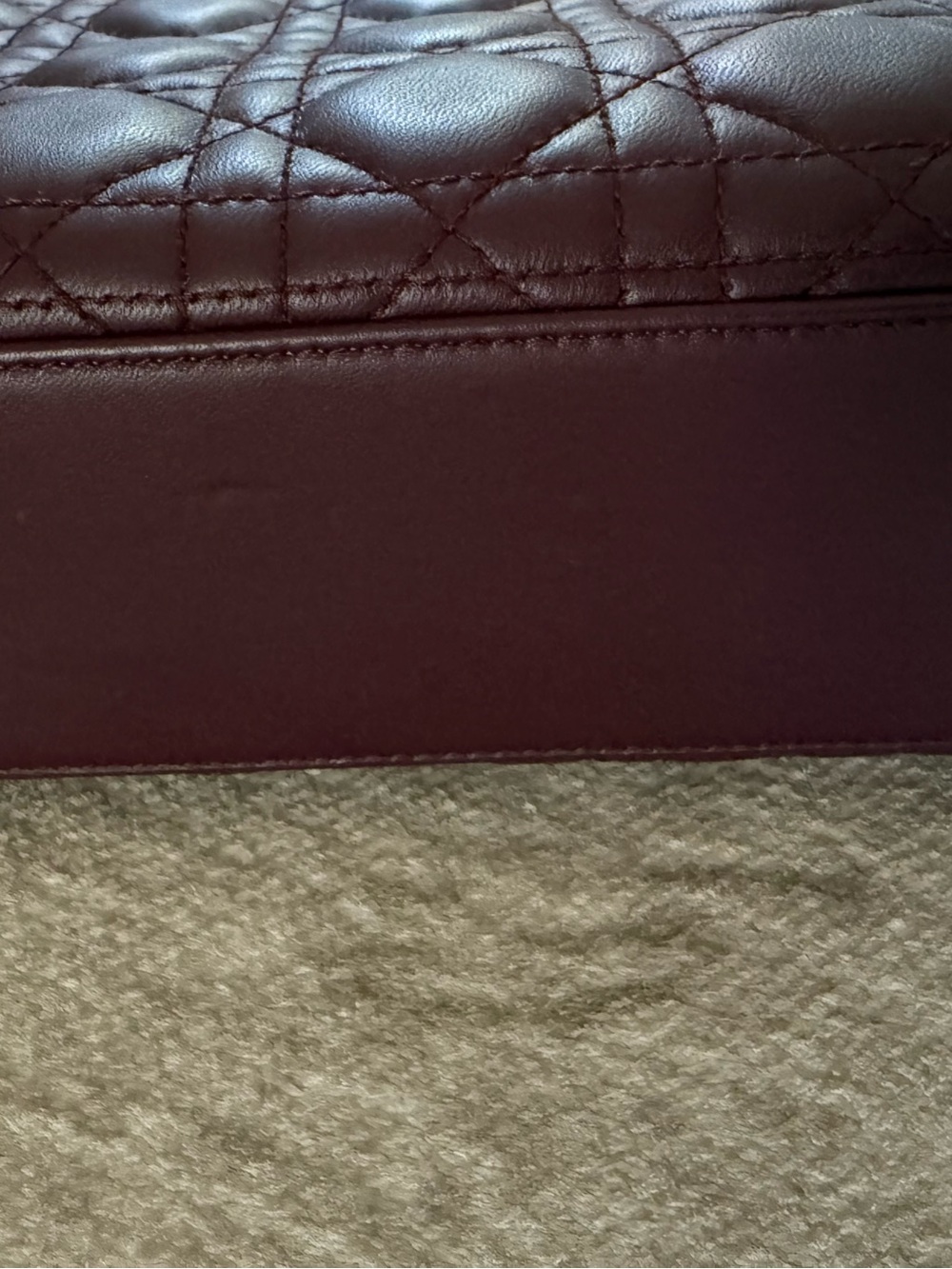 Authentic Christian Dior Small Lady Dior My ABCDior – Burgundy Lambskin - Picture 9 of 17